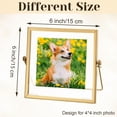 thumbnail image 2 of NOGIS Metal Picture Frames, Ornate Minimal Floating Edge Clear Glass Table Top Easel Stand Photo Frames in Gold, 4 x 4, Assortment Variety, 2 of 7