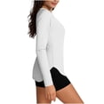 thumbnail image 5 of Dresfit Womens Sun Shirts Crew Neck Upf 50+ Rash Guard 2026 Summer Long Sleeve Quick Dry Breathable Golf Shirts Solid Lightweight Side Split Tops XL, 5 of 6