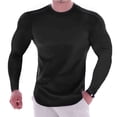 thumbnail image 4 of Gephdiin Compression Shirt Men Workout Shirts for Men Fitness Sports Quick Frying Long Sleeve T Shirt Tight Elastic Bottoming Top Mens Shirts Mens T-Shirts Polyester Black M, 4 of 6