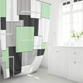 thumbnail image 2 of Mint Green Fabric Shower Curtain, Modern Geometric Neutral Cloth Shower Curtain Set with Hook, Weighted Hem, White Black Grey Decorative Shower Curtain for Bathroom 60"W x 72"L (Pack of 1), 2 of 6