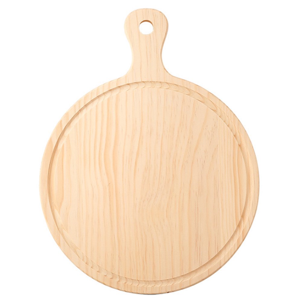 Round Wooden Pizza Board Pizza Baking Tray Platter Pizza Cake Bakeware
