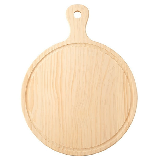 Round Wooden Pizza Board Baking Tray Platter Cake Bakeware Tools With Handle Com Round Wooden Pizza Board Baking, Round Wooden Pizza Board With Handle