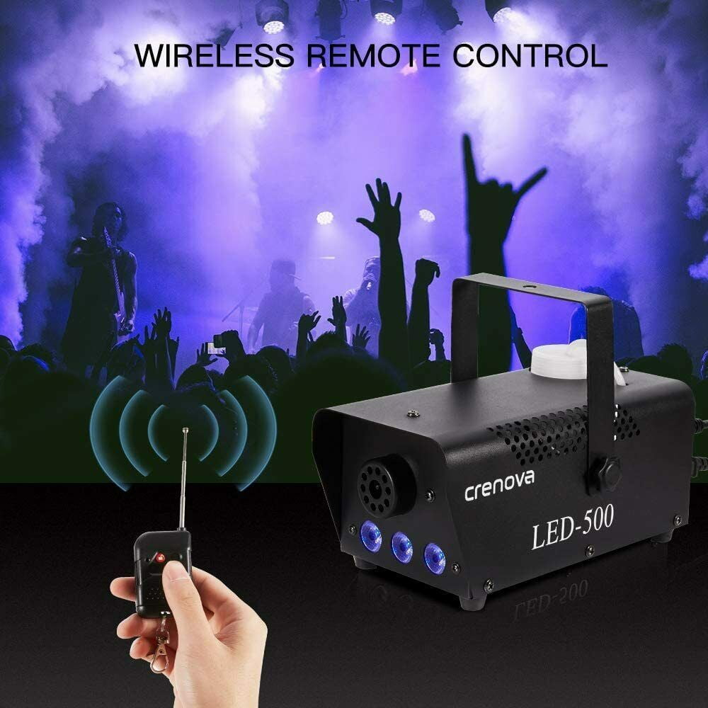 Halloween Halloween LED Fog Machine Parties and Stage Effect Suitable for Wedding 500W Portable Smoke Machine for Parties with Wireless and Wired Remote Control 