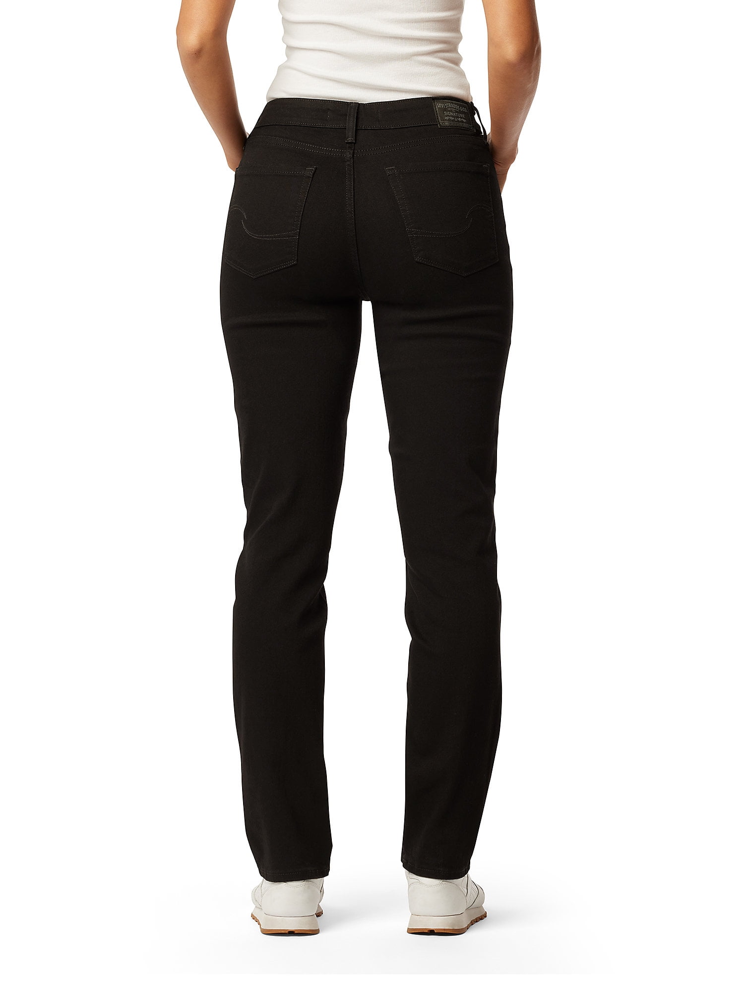 Levi Strauss Signature Women's and Women's Plus Mid Rise Straight Jeans, Tummy-Smoothing Pannel, Sizes 2-26
