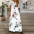 thumbnail image 3 of Spring/Summer Fashion Women's Short Sleeve Printed Lace Dresses Elegant Women's White V-neck Slim Fit Party Long Vestidos S-5XL, 3 of 5