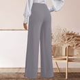 thumbnail image 6 of Htigea Womens Straight Leg Dress Pants High Waisted Button Pleated Business Trousers Solid Color Office Work Commute Pant Gray XL, 6 of 8