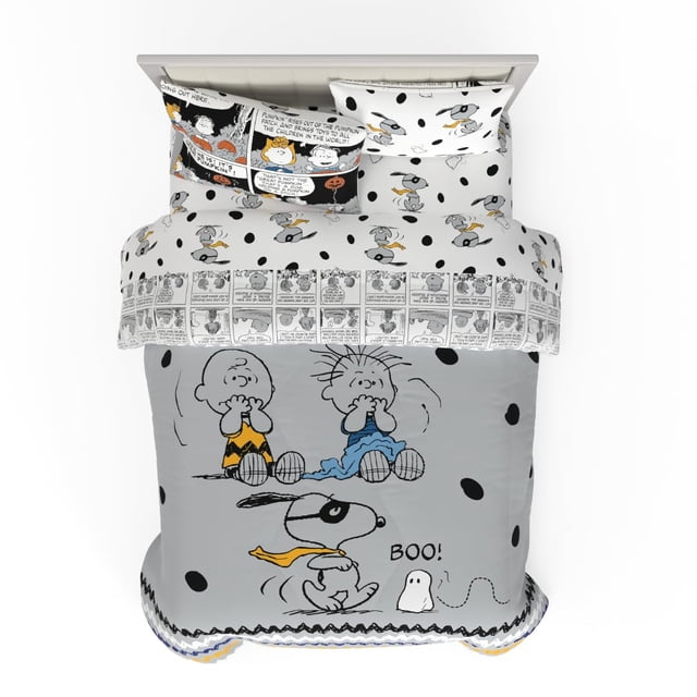 Juego de cama acogedor Franco Peanuts Halloween Queen de 5 piezas