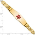 thumbnail image 4 of 14K Yellow Gold Medical Soft Diamond Shape Red Enamel Curb Link Id Bracelet (7 X 13.5) Made In United States xm581cc-7, 4 of 5