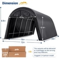thumbnail image 3 of FIONAS MAGIC10' x 20' Heavy Duty Carport, Round Style Portable Garage, Thick Shelter Storage Canopy Tent with All-Steel Metal Frame and Sunshade Waterproof Anti-Snow Carport for Car, Truck, SUV, 3 of 7