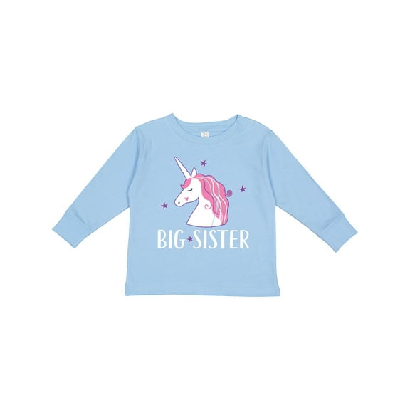 Inktastic Big Sister Unicorn Girls Long Sleeve Toddler T-Shirt