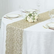 Efavormart 13"X6ft Metallic Gold Non-Slip Plastic Woven Vinyl Table ...