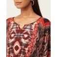 thumbnail image 5 of Moomaya Women's Printed Viscose Kaftan Dress, Round Neck, Asymmetric Hem Midi Dress, 5 of 8