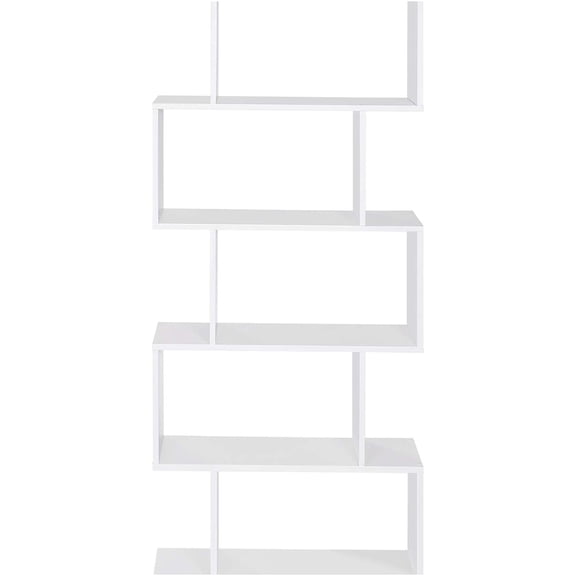 JERFIT 5 Tier Bookshelf, Cream White Storage Shelf, Modern Freestanding Bookcase Organizer Rack for Living Room, Bedroom, Office