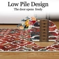thumbnail image 2 of GlowSol 2'x6' Hallway Kitchen Runner Rug Modern Moroccan Geometric Rug Non-Slip Low Pile Bedsides Runner for Laundry Room, Red, 2 of 7