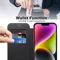 thumbnail image 2 of Allytech Wallet Case for iPhone 14 with Card Slots & Lens Protector, Compatible with MagSafe, Slim Shockproof Anti-Scratch Clear Back Panel [RFID Blocking] Case - Black, 2 of 7