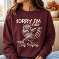 thumbnail image 2 of Funny Raccoon Shirt, Sorry I'm Late I Was Dilly Dallying Sweatshirt, Cute Dancing Trash Panda Hoodie and T-Shirt, Sarcastic Animal Lover Gift, 2 of 9