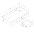 thumbnail image 4 of South Shore Tiara Twin Mates Platform Storage Bed with 3 Drawers, in Pure White, 4 of 9
