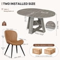 thumbnail image 5 of Hawsaiy Extendable Round to Oval Dining Table Set for 4–6, Space-Saving Wooden Table with Hidden Storage, Expandable Dining Table with Upholstered Chairs(Gray Table+4 Brown Chairs), 5 of 10