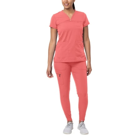 

Adar Pro Movement Booster Scrub Set For Women - Sweetheart V-Neck Scrub Top & Yoga Jogger Scrub Pants