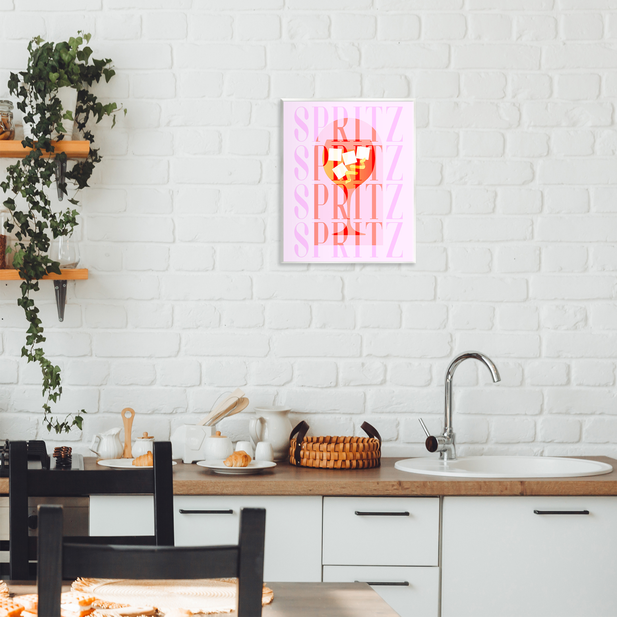 Retro Pastel Spritz Wall Plaque Art, design by Lil' Rue