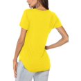 thumbnail image 2 of Womens V Neck Long/Short Sleeve T Shirts Basic Tee Tops, 2 of 3