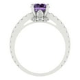 thumbnail image 4 of Clara Pucci 14K White Gold 1.47ct Alexandrite Solitaire with Accents Ring, 4 of 8