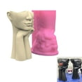 thumbnail image 2 of HEMLBOYW Abstract Face Flower Pots Mold Epoxy Resin Molds Pen Holder Candle Holder Cement Planter Silicone Mould Home Decorations, 2 of 6