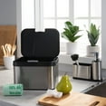 thumbnail image 3 of Organize It All Stainless Steel Compost Bin with Biodegradable Bags, Sink Organizer & Scrub Brush, 3 of 8