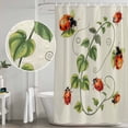 thumbnail image 5 of Ladybugs Eucalyptus Shower Curtain, Waterproof Shower Curtains for Bathroom, Spring Botanical Leaves Green Washable Fabric Bathtub Curtain Set Bath Decor with 12 Hooks Standard 72"x72", 5 of 8