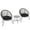 black, variant on 3 Piece Patio Rattan Bistro Set, Outdoor All Weather PE Wicker Conversation Furniture Set with 2 Chairs, Cushions & Tempered Glass Top for Poolside/Porch/Garden/Yard