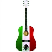 Main Street Guitars MAMF 40.5" Dreadnought Acoustic Guitar, Spruce with Mexican Flag Design