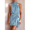 thumbnail image 2 of Vestido PRETTYGARDEN Mini de Satén Sin Mangas Pequeño Azul Claro, 2 of 8