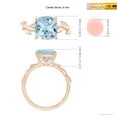 thumbnail image 5 of ANGARA Natural Nature Inspired Cushion 2.7 ct Aquamarine Ring in 14K Rose Gold for Women (Size-9mm) | March Birthstone, Birthday, Anniversary, Jewelry Gift for Women | Natural Aquamarine Ring, 5 of 9