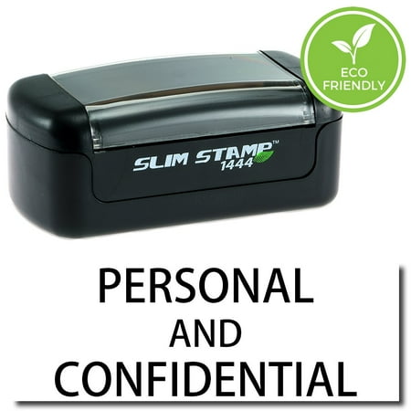 Confidential Ink Stamp - Slim Pre-Inked Personal Confidential Stamp with Black Ink