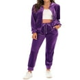 thumbnail image 1 of Ladies 2 Piece Tracksuits with Zipper Hoodie Sweatshirt and Sweatpants, 1 of 6