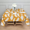 thumbnail image 3 of Orange Halloween Ghosts Square Tablecloth,Waterproof Square Table Cover,Wipeable Spillproof Washable Table Cover for Home Kitchen Party Decor 42"X42"(107x107cm), 3 of 6