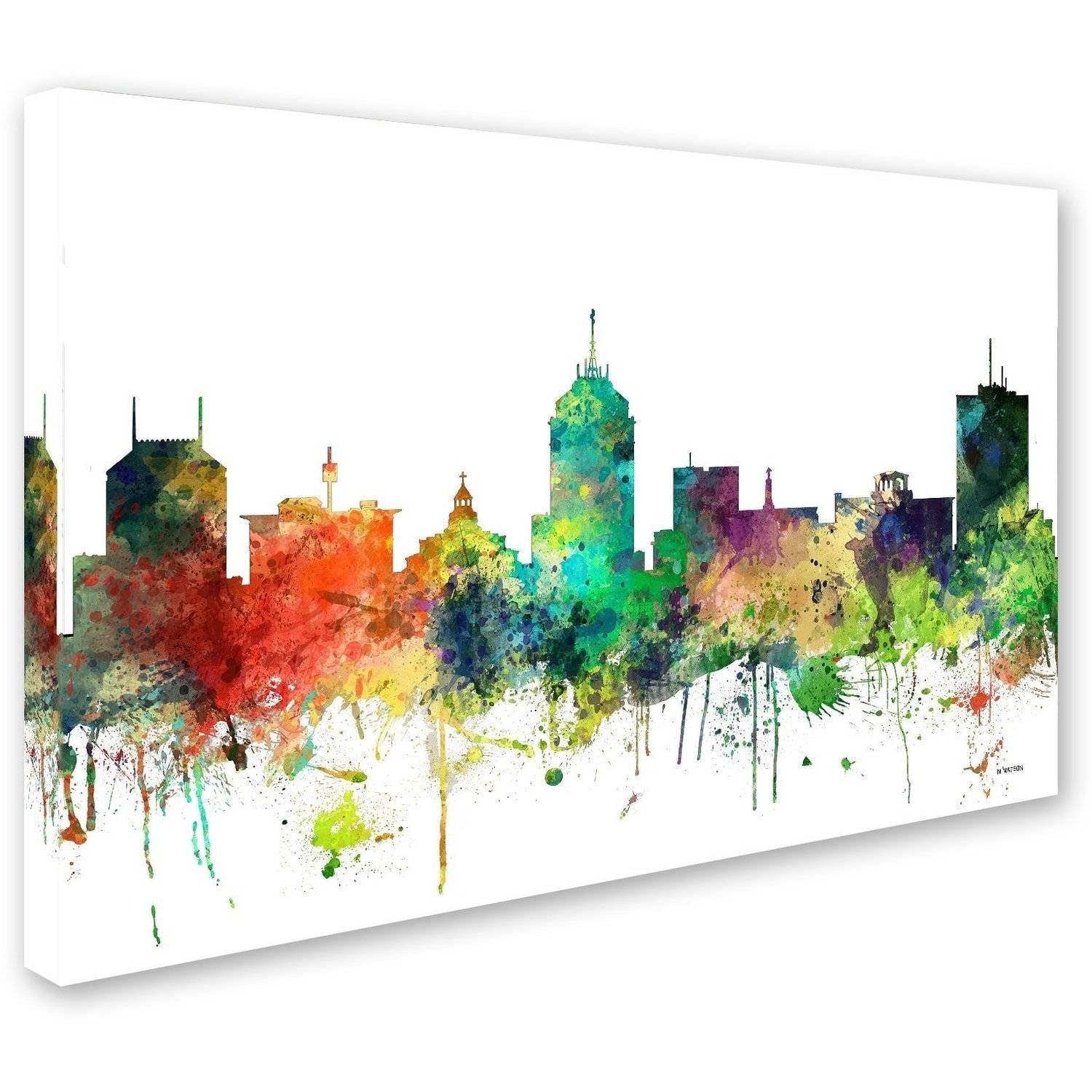 Trademark Fine Art "Fresno California Skyline SP" Canvas Art by Marlene Watson