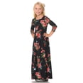 thumbnail image 4 of Honey Vanilla Girls' Fit and Flare Maxi Dress Floral Black Red Small 5-6 Years, 4 of 4