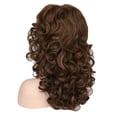 thumbnail image 3 of Vogacara Women Loose Curly Wavy Wigs with Gold Brown Cover Thin Long Cosplay Bangs Headgear Party Hairpiece Head Fringe Cuidado del cabello, 3 of 6