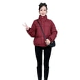 thumbnail image 4 of Chaqueta de algodón para mujer en invierno, cuello alto, talla pequeña, informal y versátil, chaqueta de algodón cálida y ropa de abrigo, 4 of 5