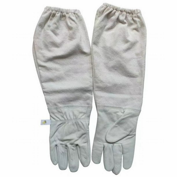 1 Par de Guantes de Protección de Apicultura de Piel de Cabra con Ventilación Mangas Largas Puños Elásticos XL para Apicultor