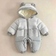 thumbnail image 2 of 6-12 Months Infant Baby Winter Hooded Snowsuits Romper Cute Jumpsuits Outfits Warm Onsie Outfits Infant Winter Clothes, 2 of 8