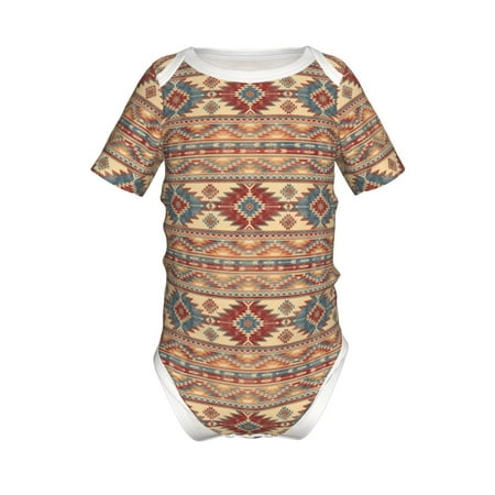 

Yiaed Traditional Tribal Aztec Print Infant Climbing Short Sleeve Onesie One-Piece Baby Bodysuit Clothes 0-12 Months -2 Years