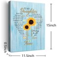 thumbnail image 4 of Gifts for Daughter Canvas Poem Prints Framed Poster Wall Art for Daughter from Mom-Meaningful Daughter Gifts,Daughter Home Bedroom Living Room Wall Decor- Love Shaped Sunflower, 4 of 4