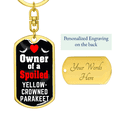 thumbnail image 3 of Yellow-Crowned Parakeet Bird Dog Tag Keychain Stainless Steel Silver Tone or Gold Tone, 3 of 16