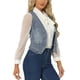 thumbnail image 4 of INSPIRAR CHIC Chaleco de Mezclilla para Mujeres Cuello en V Abotonado Casual Talla XS Azul Polvoriento, 4 of 6