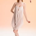 thumbnail image 6 of Womens Sexy Night Gowns Mesh Sheer Lingerie V Neck Sleep Dress Chemise Spaghetti Strap Nightwear with Built-in Bra, 6 of 7