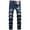 Dark Blue, variant on Holloyiver Men's Joggers Cargo Pants Fashion Trend Micro Elastic Slim Tie Elastic Small Straight Leg Ripped Denim Pants for Men For Dark Blue,2XL