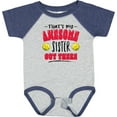 thumbnail image 3 of Inktastic That's My Awesome Sister out There with Softballs Boys or Girls Baby Bodysuit, 3 of 5