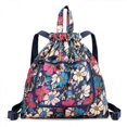 thumbnail image 1 of Drawstring Bag Backpack Lightweight Waterproof Drawstring Bag, Foldable Gym Bag for Shopping Trips, Suitable for Women, Men(Flowers), 1 of 5